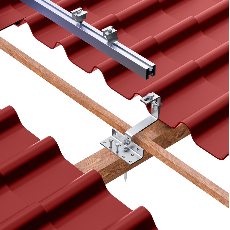 Montagebeugel voor schuin dak voor 2 zonnepanelen