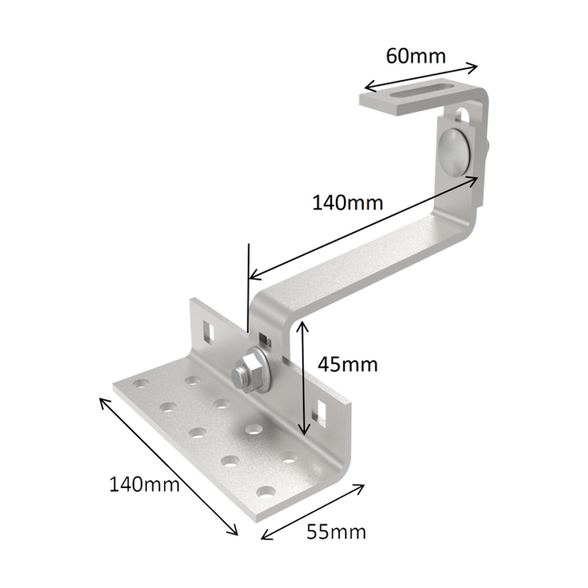 Montagebeugel voor schuin dak voor 2 zonnepanelen